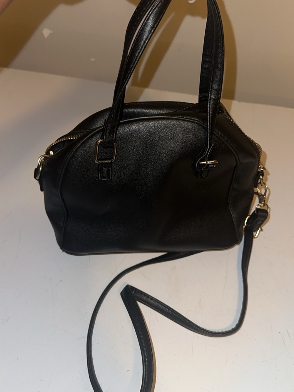 Black Women's faux Leather-Style Satchel Bag